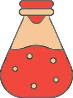 Potion Bottle Icon In Red And Orange Color. vector