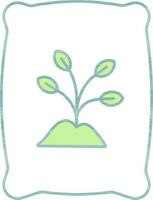 Fertilizer Packet Icon In Green And White Color. vector