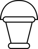 Bucket Icon In Black Outline. vector