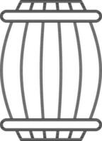 Wooden Barrel Icon In Line Art. vector