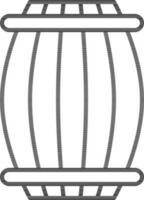 Wooden Barrel Icon In Line Art. vector