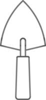 Black Thin Line Trowel Icon Or Symbol. vector