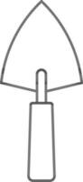 Black Thin Line Trowel Icon Or Symbol. vector