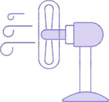 Illustration of Table Fan Icon in Purple And White Color. vector