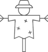 Scarecrow Icon In Thin Line Art. vector