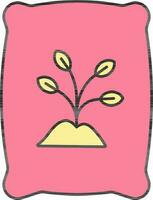 Fertilizer Packet Icon In Pink And Yellow Color. vector