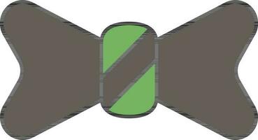 arco Corbata icono en gris y verde color. vector