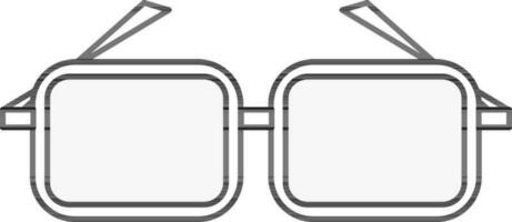 Goggle Icon In Black Outline. vector
