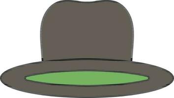 Round Hat Icon In Green And Gray Color. vector