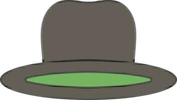 Round Hat Icon In Green And Gray Color. vector