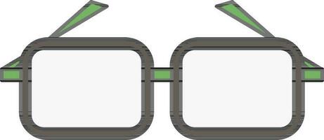 Goggle Icon In Green And Gray Color. vector