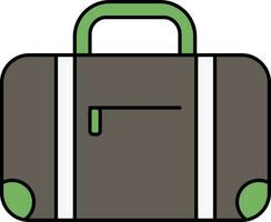 Briefcase Or Handbag Icon In Green And Gray Color. vector