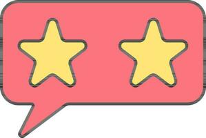 Two Star Message Blog Icon In Red And Yellow Color. vector