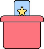 Star Paper In Voting Box Colorful Icon. vector