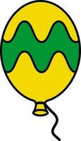 Isolated Balloon Icon In Yellow And Green Color. vector