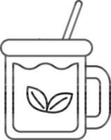 Mojito Mug Icon In Black Line Art. vector