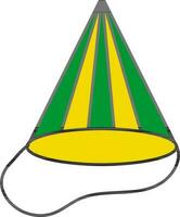 Party Hat Icon In Yellow And Green Color. vector