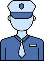 Policeman Icon In Blue Color. vector