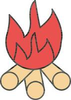 Bonfire Icon In Red And Orange Color. vector