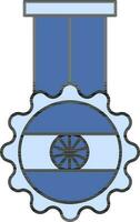 Indian Medal Icon In Blue Color. vector