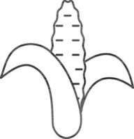 Linear Style Corn Icon. vector