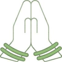 namaste manos icono en plano estilo. vector