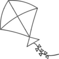 Kite Icon In Thin Line Art. vector