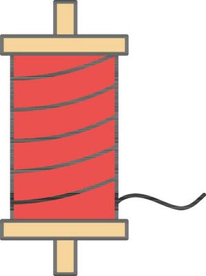 String Spool Icon In Red And Orange Color