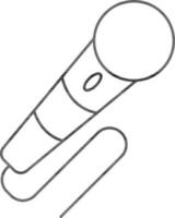Microphone Icon In Black Line Art. vector