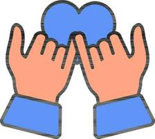 Pinky Promise Icon In Blue And Orange Color. vector