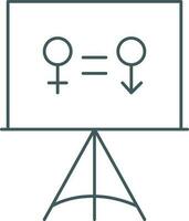 Illustration of Gender Equality On Board Icon in Line Art. vector