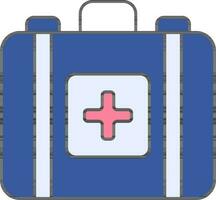 First Aid Kit Icon In Blue And Pink Color. vector