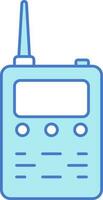 Walkie Talkie Icon In Blue And White Color. vector