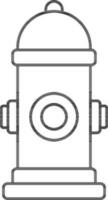 Fire Hydrant Icon In Black Outline. vector