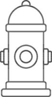 Fire Hydrant Icon In Black Outline. vector