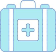 First Aid Kit Icon In Blue And White Color. vector