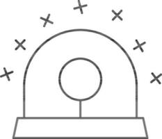 Alarm Bell Icon In Black Outline. vector