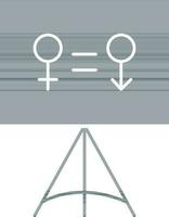 Illustration of Grey Color Gender Equality On Board Icon. vector