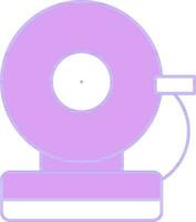 Purple And White Color Fire Alarm Icon In Flat Style. vector