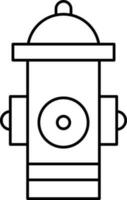 Fire Hydrant Icon In Black Outline. vector