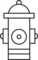 Fire Hydrant Icon In Black Outline. vector