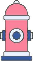 Fire Hydrant Icon In Blue And Pink Color. vector