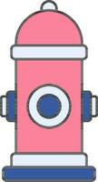 Fire Hydrant Icon In Blue And Pink Color. vector