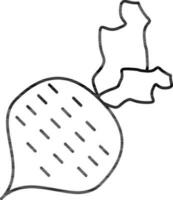 Turnip Or Beetroot Icon In Black Stroke. vector