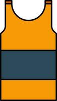 Undershirt Or Tank Top Icon In Blue And Orange Color. vector