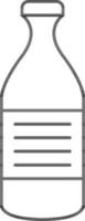 Drink Bottle Flat Icon In Linear Style. vector