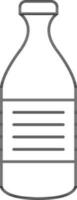 Drink Bottle Flat Icon In Linear Style. vector