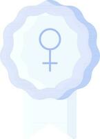 Vector Illustration of Blue Color Badge With Venus Icon in Flat Style.