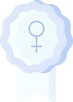 Vector Illustration of Blue Color Badge With Venus Icon in Flat Style.