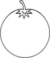 Black Line Art Illustration Of Tomato Icon. vector